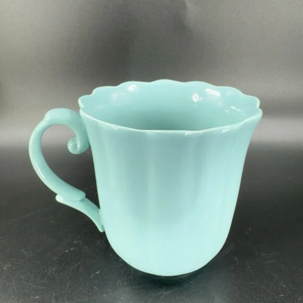 Lenox American‎ by Design Everyday Solids Turquoise Mug Cup Set 2 Ceramic Mugs